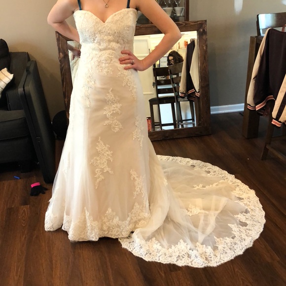 blush satin wedding dress